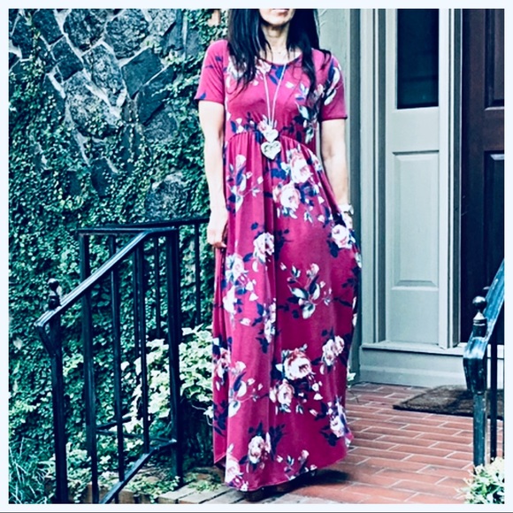 Floral print side pocket maxi dress - Picture 2 of 8